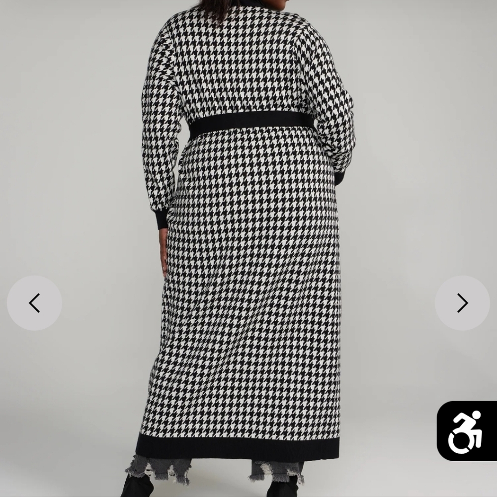 Houndstooth Patterned Cardigan - image 4